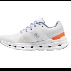 On Running Womens Cloudrunner Comfort Running Walking Shoe In Undyed WHT FLAME 8